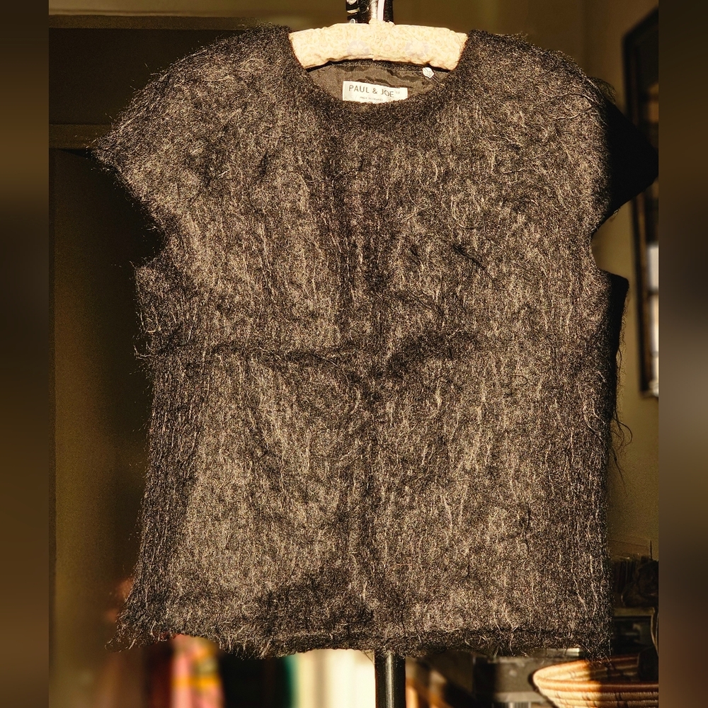 Paul & Joe Black Mohair & Wool Contemporary Top
